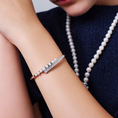 Pearly Lustre Top Grade Freshwater Pearl Bracelet WB00308 | WATERFALL 4