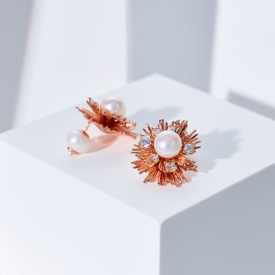 Pearly Lustre Top Grade Freshwater Pearl Earrings WE00983 | LADY BOSS 6