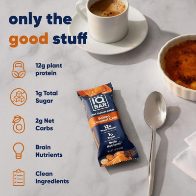 IQBar Plant Protein Bar - Salted Caramel Chip (12 x 45g) 5