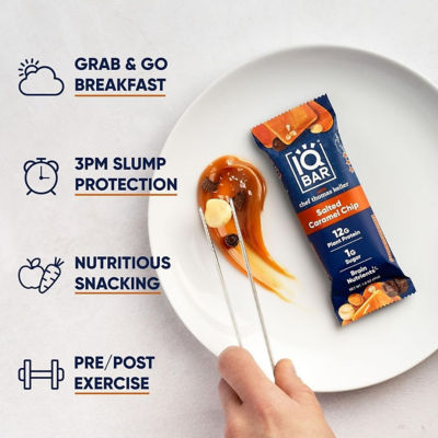 IQBar Plant Protein Bar - Salted Caramel Chip (12 x 45g) 6