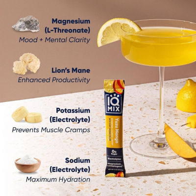 IQBar IQMix Sugar Free Electrolytes Powder Packets - Yuzu Mango 20 Sticks 8