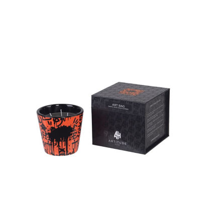 Artitude Home Art Bag (Santal Spice-Violet-Leather) Scented Ceramic Candle 3