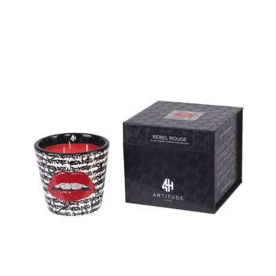 Artitude Home Rebel Rouge (Black Cherry-Jasmine Rose-Balsam) Scented Ceramic Candle 3