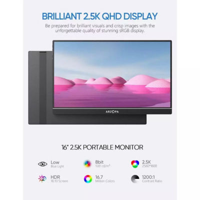 Arzopa Z1RC 2.5K Portable Monitor | Brilliant QHD Display 3