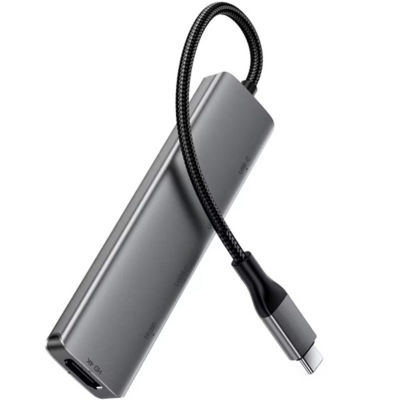 Acefast J18 USB-C 6-in-1 HUB Docking Station - Metal Gray 3
