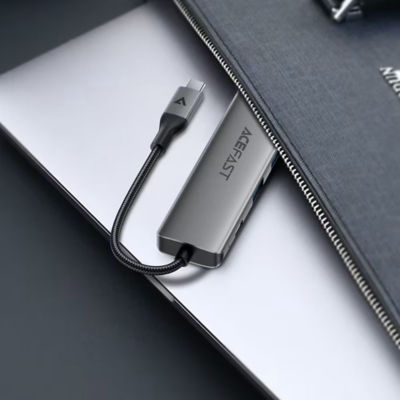 Acefast J18 USB-C 6-in-1 HUB Docking Station - Metal Gray 5
