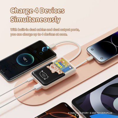 ROCK Lulu The Piggy P95 PD 22.5W Fast Charging Power Bank With Built In Cables (10000MAH) 6