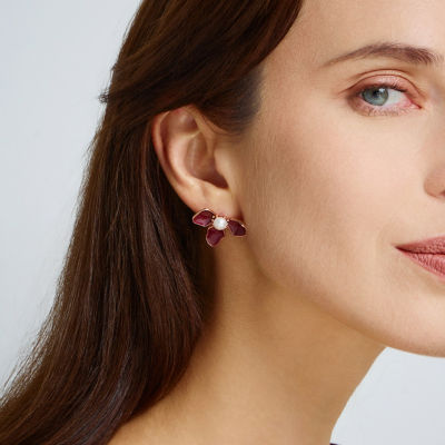 Pearly Lustre Top Grade Freshwater Pearl Earrings WE00849 | ORCHID 3