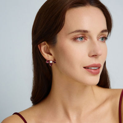 Pearly Lustre Top Grade Freshwater Pearl Earrings WE00849 | ORCHID 5