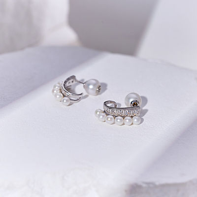 Pearly Lustre Top Grade Freshwater Pearl Earring WE00929 | WATERFALL 6