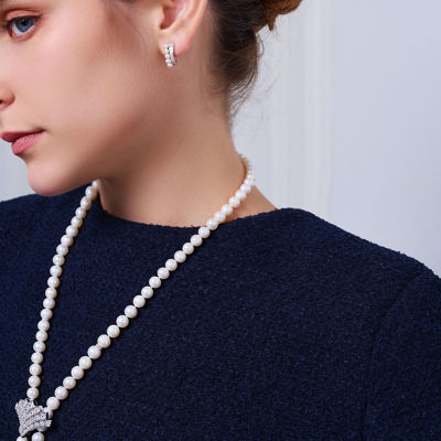 Pearly Lustre Top Grade Freshwater Pearl Earring WE00929 | WATERFALL 7