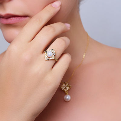 Pearly Lustre Top Grade Freshwater Pearl Ring WR00382 | TWEED 3