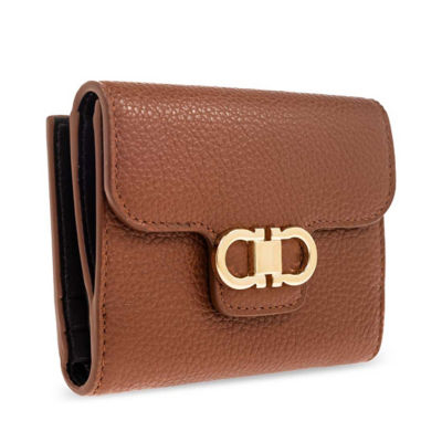 FERRAGAMO Gancini Compact Wallet Cognac 785779 3