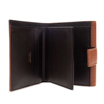 FERRAGAMO Gancini Compact Wallet Cognac 785779 4