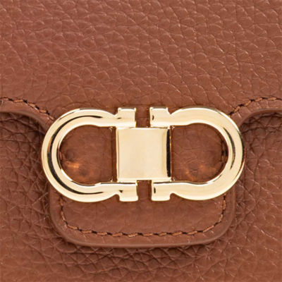 FERRAGAMO Gancini Compact Wallet Cognac 785779 5