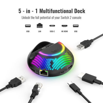 JYS Mini Portable TV Dock Station for Nintendo Switch 2 10