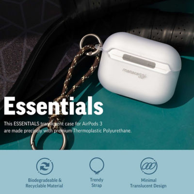 Monocozzi ESSENTIALS | Dust Proof Translucent Soft Plastic Case for AirPods Pro 3 with Strap 5