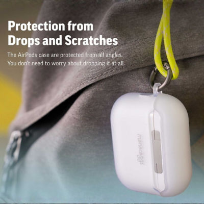 Monocozzi ESSENTIALS | Dust Proof Translucent Soft Plastic Case for AirPods Pro 3 with Strap 7