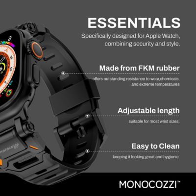 Monocozzi ESSENTIALS | Robust FKM Rubber Strap for Apple Watch 44/45/46/49mm 6