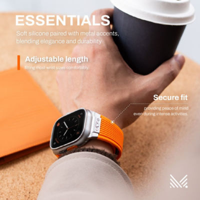Monocozzi ESSENTIALS | Premium Liquid Silicone Strap for Apple Watch 44/45/46/49mm 10