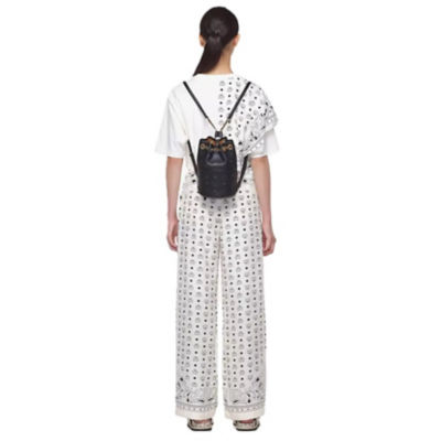 MCM Aren Chain Backpack In Visetos (Black) 5