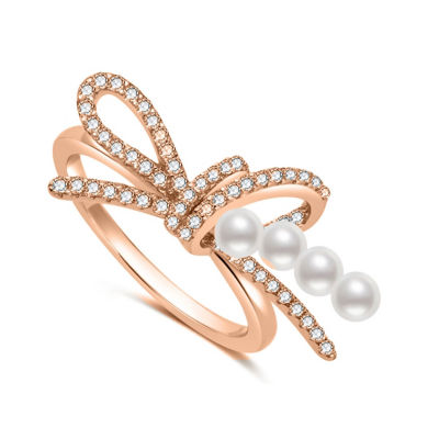 Pearly Lustre Top Lustre Freshwater Pearl Ring WR00418 | RIBBON 1