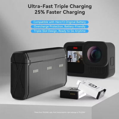 Telesin GoPro Hero 13 Charger Box With 2pcs Stamina Battery 7