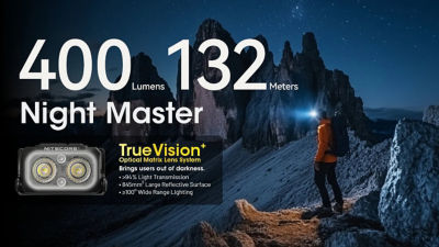 Nitecore NU25 MCT 400 Lumens Rechargeable Headlamp 12