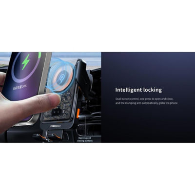 Recci 15W Fast Charging Car Holder Wireless Charger Magnetic Car Mount RHO-C38 5
