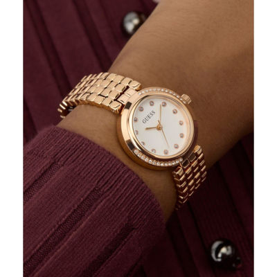GUESS Women 28mm Rose Gold Case & Recycled Steel Watch (GW0930L3) 5