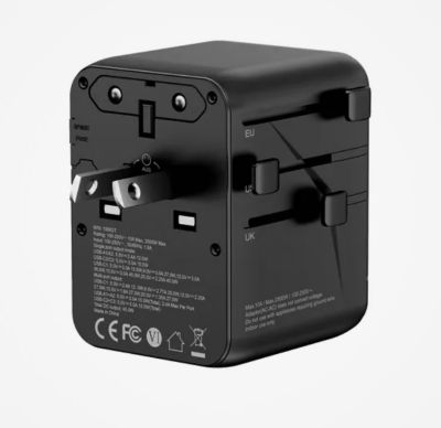 TRAVELMALL GaN 45W PD 高性能全球旅行适配器，带 5 个 USB 端口 6