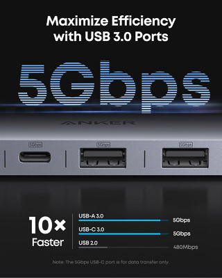Anker USB C Hub, 7-in-1 Multi-Port USB Adapter for Laptops, 4K HDMI A83D2 4