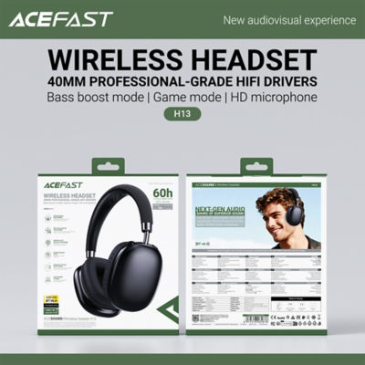 Acefast Hi-Fi Stereo Bluetooth Wireless Over-Ear Headphones H13 8
