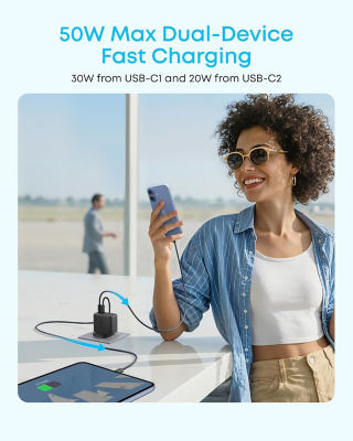 Anker Zolo USB C Charger 50W 4-Port Wall Adapter A121E 3