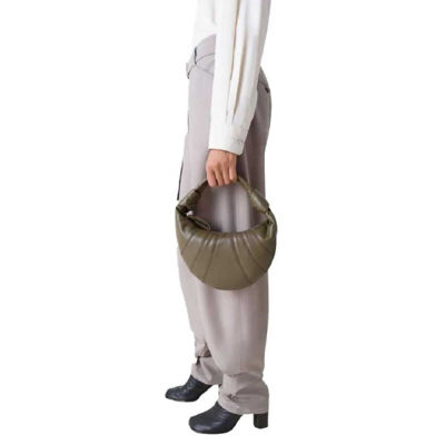 LEMAIRE Mini Fortune Croissant Bag Soft Nappa Leather Dark Khaki BG0125LL095 5