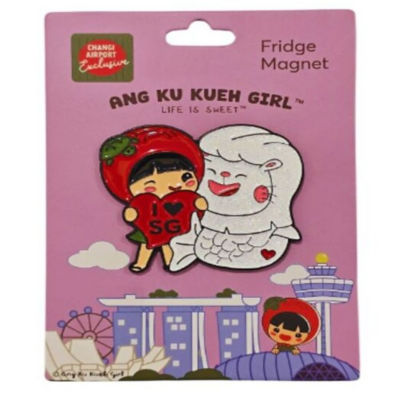 SINGAPORE SOUVENIRS Ang Ku Kueh Girl Magnet (Merlion) 1