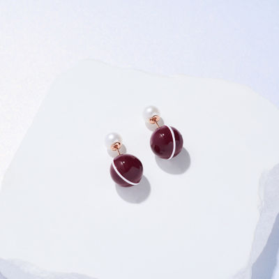 Pearly Lustre Top Grade Freshwater Pearl Earrings WE00862 | Ancora Red 6