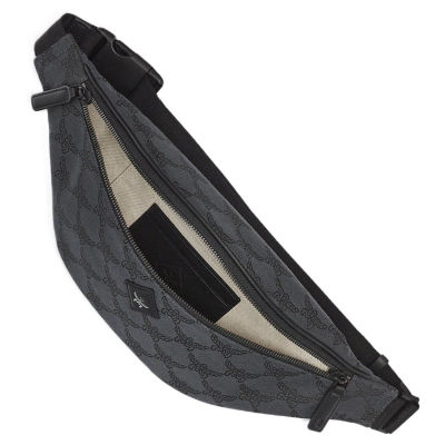MCM Himmel Lauretos Jacquard Belt Bag Dark Grey 3