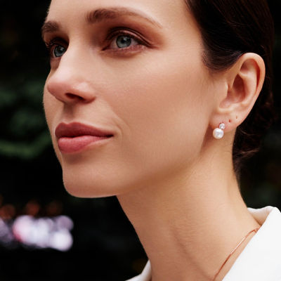Pearly Lustre Elegant Freshwater Round Pearl Earrings WE00541 5
