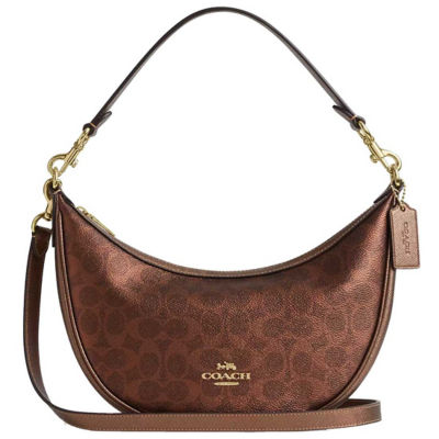 バッグ Coach Signature One shoulder Bag Brown Buy COACH Aria Shoulder Bag In Signature Canvas Brown/Copper CCL27