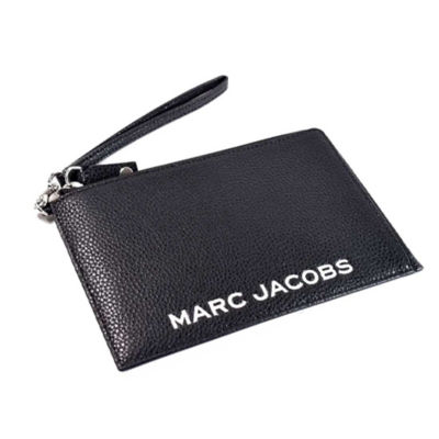 MARC JACOBS Pebble Leather Wristlet Wallet Black 4R3SCP028S02 4