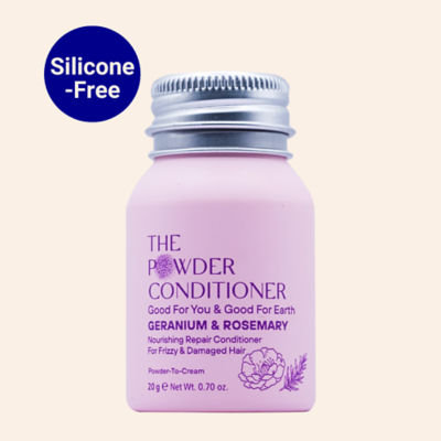 The Powder Shampoo [BUNDLE] Hydrating Shampoo For Dry & Fragile Hair Camellia & Geranium 20g + Nourishing Repair Conditioner For Thick, Damaged & Frizzy Hair Geranium & Rosemary 20g 8