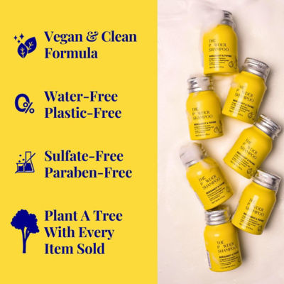 The Powder Shampoo [BUNDLE] Invigorating Shampoo For Thinning & Ageing Hair Bergamot, Biotin, Ginger & Ginseng 20g + Hydrating Volume Conditioner For Fine, Dry & Thinning Hair Bergamot & Rosemary 20g 7