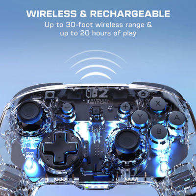 Turtle Beach Afterglow Wireless Controller Compatible with Nintendo Switch 2-Clear 7