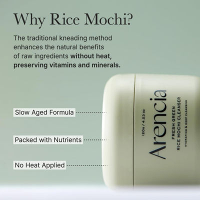 Arencia Fresh Green Rice Mochi Cleanser 120g 6