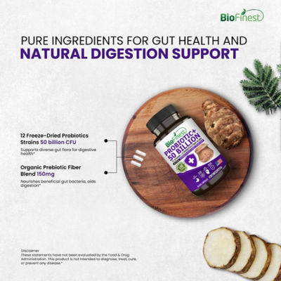 Biofinest 益生菌500億CFU酵素補充劑12+3益生元（60粒素食膠囊） 5