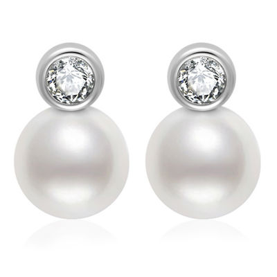 Pearly Lustre Top Grade Freshwater Pearl Earrings WE00824 | BUBBLE 1