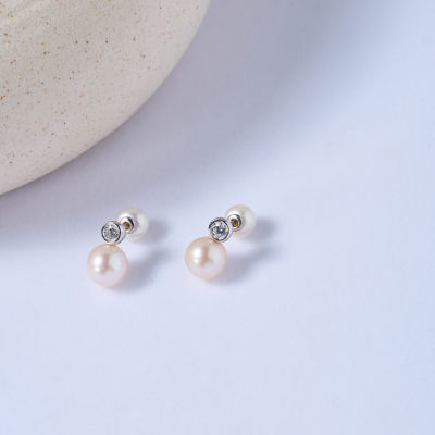 Pearly Lustre Top Grade Freshwater Pearl Earrings WE00824 | BUBBLE 2