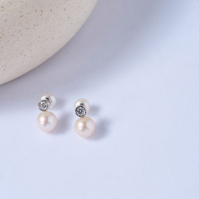 Pearly Lustre Top Grade Freshwater Pearl Earrings WE00824 | BUBBLE 4