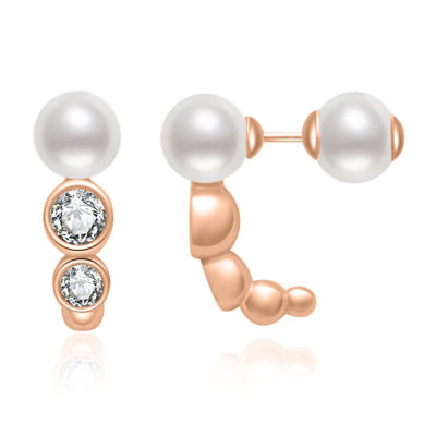 Pearly Lustre Top Grade Freshwater Pearl Earrings WE00787 | BUBBLE 1